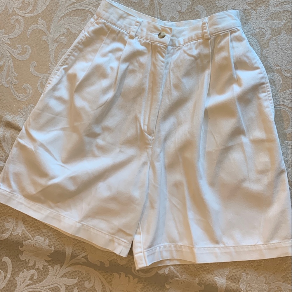 Talbots White Bermuda Shorts Lightweight Cotton Blend